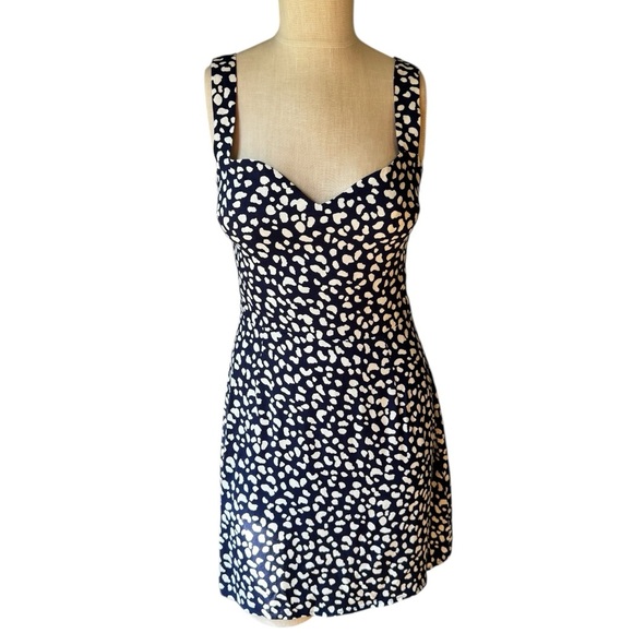 REFORMATION Blue White Print Humphrey Mini Dress- Sweetheart Neckline- Size 6 - Picture 2 of 11